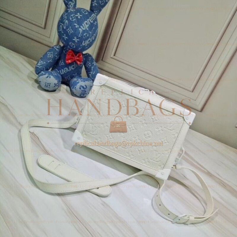 Replica Louis Vuitton White Embossed Monogram Soft Trunk