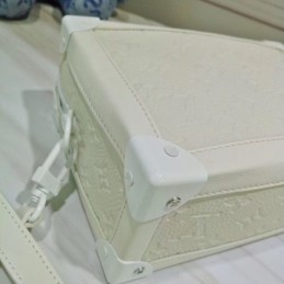 Replica Louis Vuitton White Embossed Monogram Soft Trunk