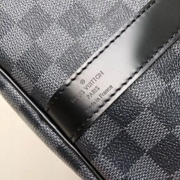 Replica Louis Vuitton Black Damier Graphite Keepall Bandouliere 45