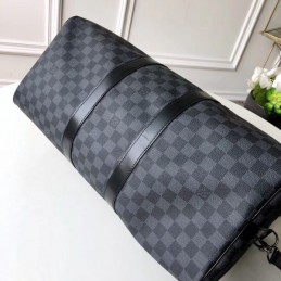 Replica Louis Vuitton Black Damier Graphite Keepall Bandouliere 45