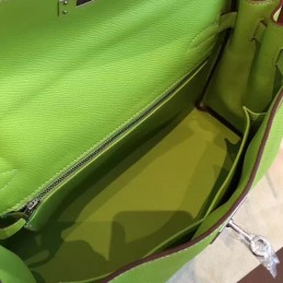 Replica Hermes Lime Green Kelly 32 Palladium Hardware Bag