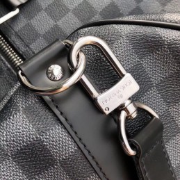 Replica Louis Vuitton Black Damier Graphite Keepall Bandouliere 45