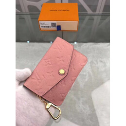 Replica Louis Vuitton Pink Embossed Monogram Chain Key Pouch
