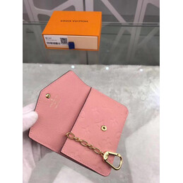 Replica Louis Vuitton Pink Embossed Monogram Chain Key Pouch