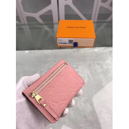 Replica Louis Vuitton Pink Embossed Monogram Chain Key Pouch