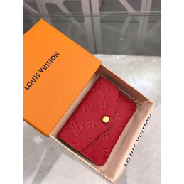 Replica Louis Vuitton Red Embossed Monogram Chain Key Pouch