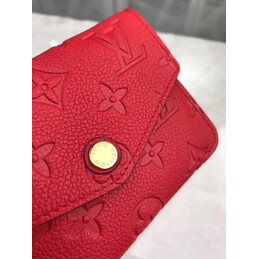 Replica Louis Vuitton Red Embossed Monogram Chain Key Pouch