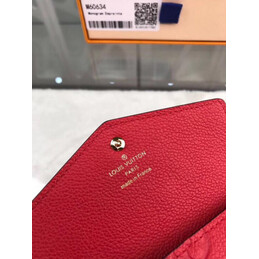 Replica Louis Vuitton Red Embossed Monogram Chain Key Pouch