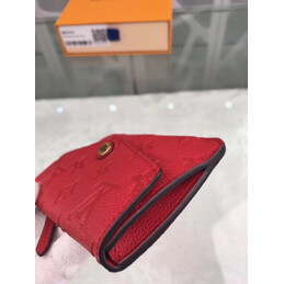 Replica Louis Vuitton Red Embossed Monogram Chain Key Pouch