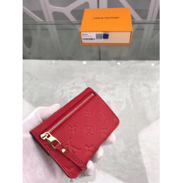 Replica Louis Vuitton Red Embossed Monogram Chain Key Pouch