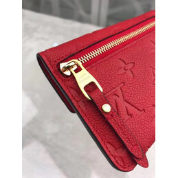Replica Louis Vuitton Red Embossed Monogram Chain Key Pouch