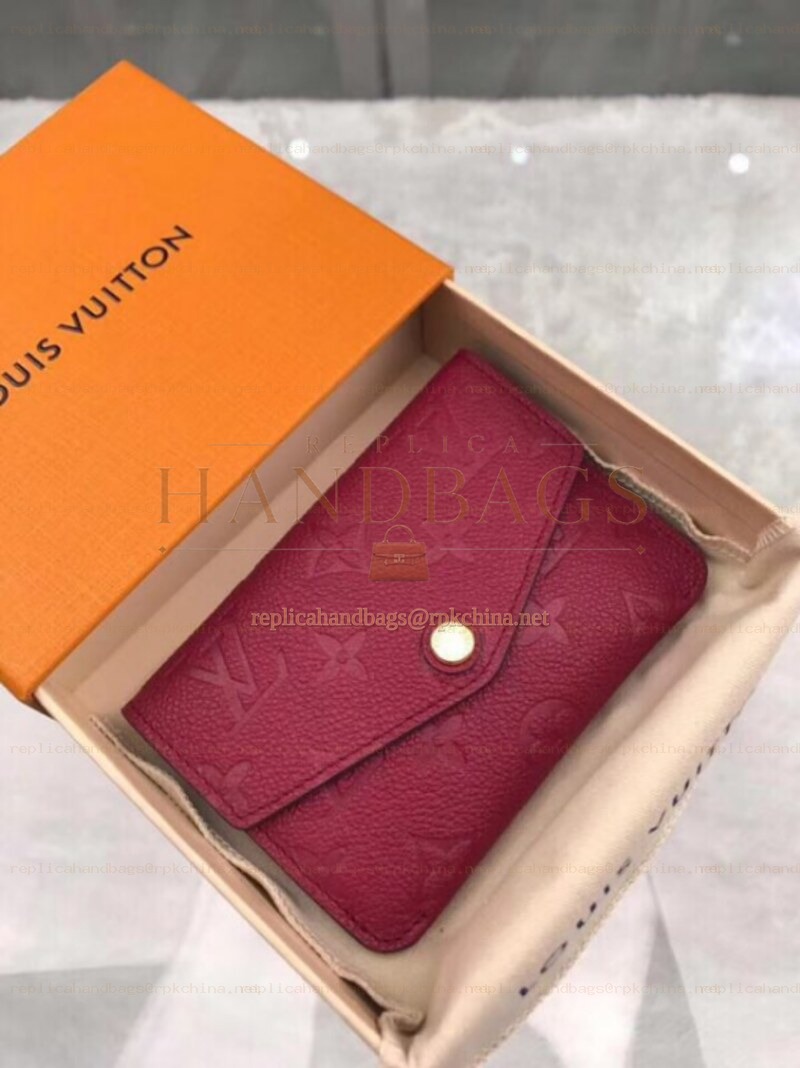 Replica Louis Vuitton Burgundy Embossed Monogram Chain Key Pouch
