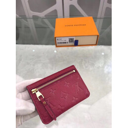 Replica Louis Vuitton Burgundy Embossed Monogram Chain Key Pouch
