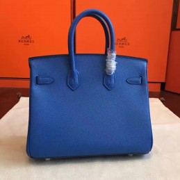 Replica Hermes Blue Birkin 30 Palladium Hardware Bag