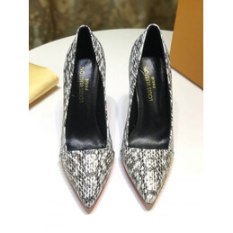 Replica Louis Vuitton White Black Pattern Pointed-Toe Pumps