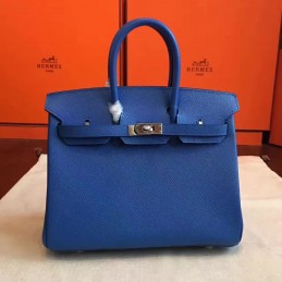 Replica Hermes Blue Birkin 30 Palladium Hardware Bag