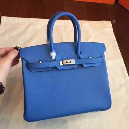 Replica Hermes Blue Birkin 30 Palladium Hardware Bag