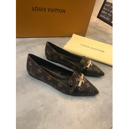 Replica Louis Vuitton Brown Monogram Bow Ballet Flats