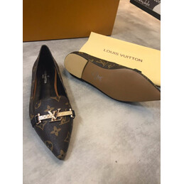 Replica Louis Vuitton Brown Monogram Bow Ballet Flats