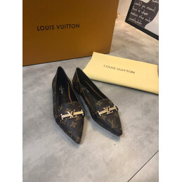 Replica Louis Vuitton Brown Monogram Bow Ballet Flats