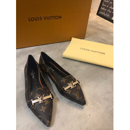 Replica Louis Vuitton Brown Monogram Bow Ballet Flats