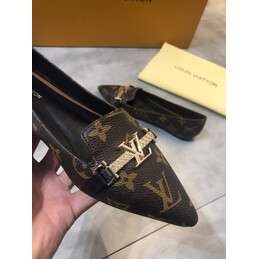 Replica Louis Vuitton Brown Monogram Bow Ballet Flats