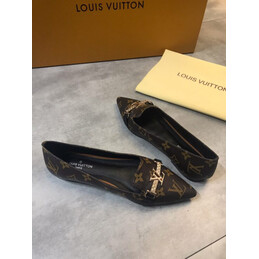 Replica Louis Vuitton Brown Monogram Bow Ballet Flats