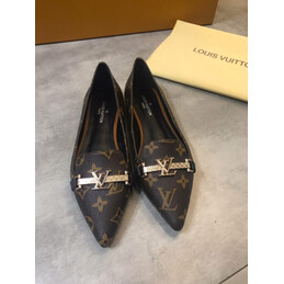 Replica Louis Vuitton Brown Monogram Bow Ballet Flats