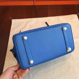 Replica Hermes Blue Birkin 30 Palladium Hardware Bag
