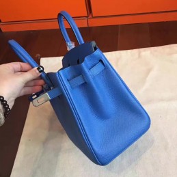 Replica Hermes Blue Birkin 30 Palladium Hardware Bag