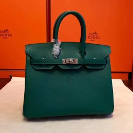 Replica Hermes Green Birkin 30 Structured Leather Palladium Hardware Bag