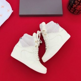 Replica Louis Vuitton White Embossed High-Top Sneakers