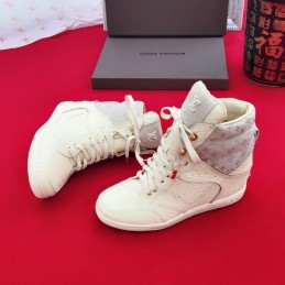 Replica Louis Vuitton White Embossed High-Top Sneakers
