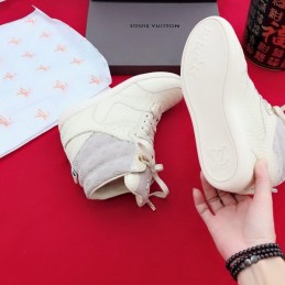 Replica Louis Vuitton White Embossed High-Top Sneakers