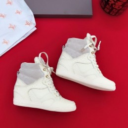 Replica Louis Vuitton White Embossed High-Top Sneakers