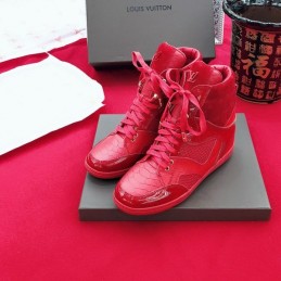 Replica Louis Vuitton Red High-Top Sneakers