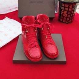 Replica Louis Vuitton Red High-Top Sneakers