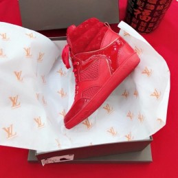 Replica Louis Vuitton Red High-Top Sneakers