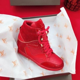 Replica Louis Vuitton Red High-Top Sneakers
