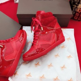 Replica Louis Vuitton Red High-Top Sneakers