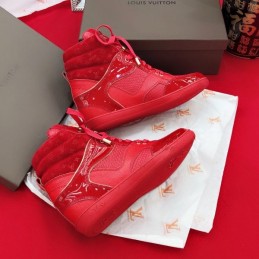 Replica Louis Vuitton Red High-Top Sneakers