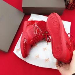 Replica Louis Vuitton Red High-Top Sneakers