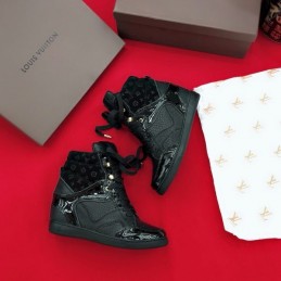 Replica Louis Vuitton Black Monogram High-Top Sneakers