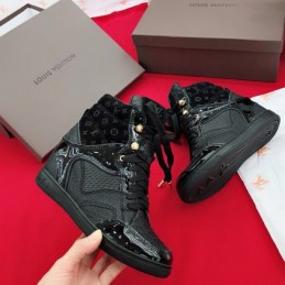 Replica Louis Vuitton Black Monogram High-Top Sneakers