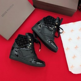 Replica Louis Vuitton Black Monogram High-Top Sneakers