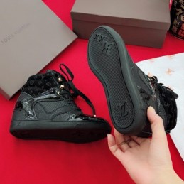 Replica Louis Vuitton Black Monogram High-Top Sneakers