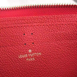 Replica Louis Vuitton Black Embossed Monogram Red Flower Clemence Wallet