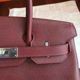 Replica Hermes Burgundy Birkin 30 Palladium Hardware Bag