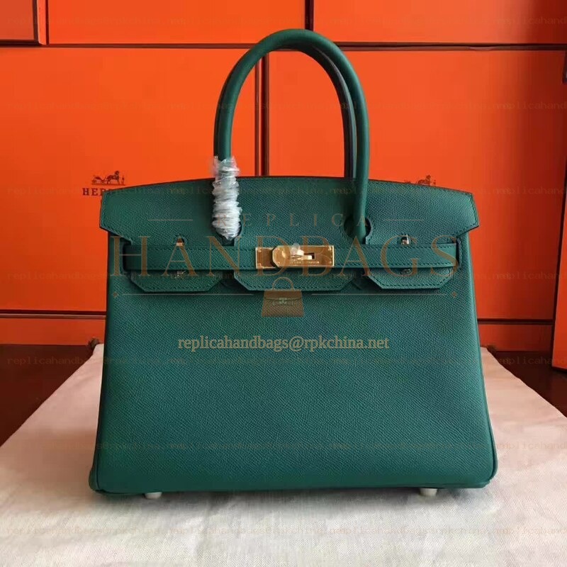 Replica Hermes Green Birkin 30 Gold Hardware Bag