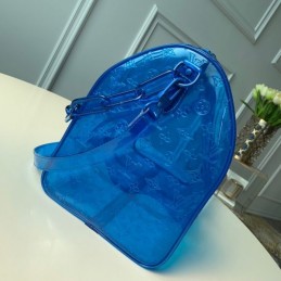 Replica Louis Vuitton Transparent Blue Keepall Bandouliere 50